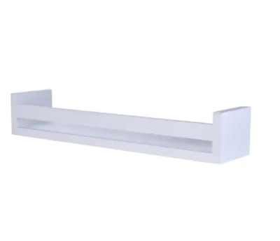Danya B 18 in. White Wooden Floating Decorative Wall Ledge Shelf