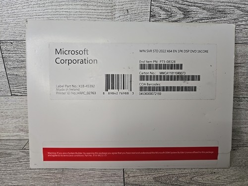 Microsoft Windows Server 2022 X64 EN 1PK DSP DVD 16 Core, New/Sealed  - Picture 1 of 5