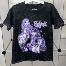 Bratz Purple Tonal Wash Boyfriend Fit T-Shirt Black Size M NWT