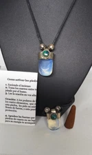 RUSTIC MOON QUARTZ NECKLACE / COLLAR RUSTICO LUNA PARA PROTECCION 1PC