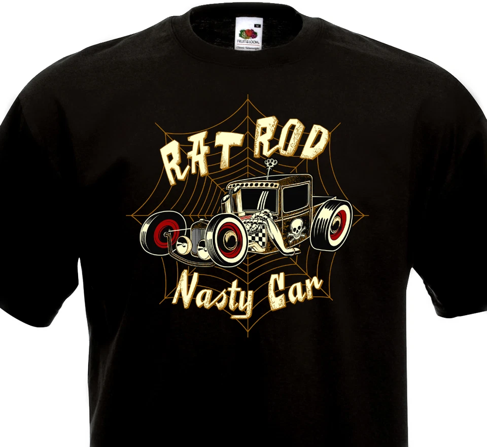 FRUIT OF THE LOOM T-Shirt RAT ROD Nasty Car Hot Rod Custom Kustom Kulture Rat Fink Big Daddy Roth