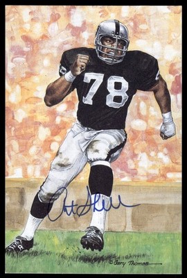 Art Shell Signed 1989 Goal Line Art GLAC Football Postcard Auto *GL19