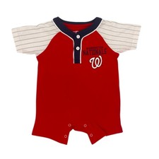 MLB Washington Nationals Infant Extra Base Hit Raglan Romper in Red, 3-6 Months