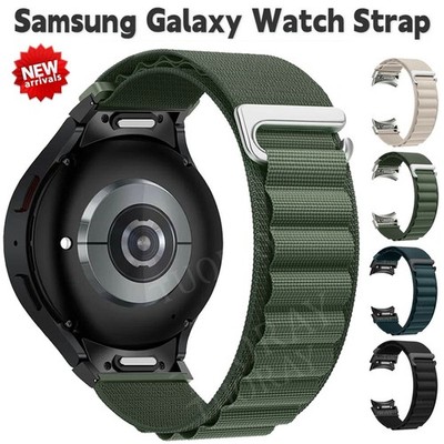 DE Für Samsung Galaxy Watch FE/7/6/5/5 Pro/4 Classic 40-47mm Nylon Loop Armband