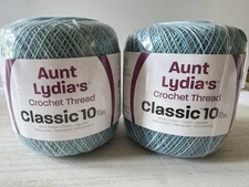 Aunt Lydia's Classic Cotton Crochet Thread Size 10~Lot Of 2~Ocean 154-0995