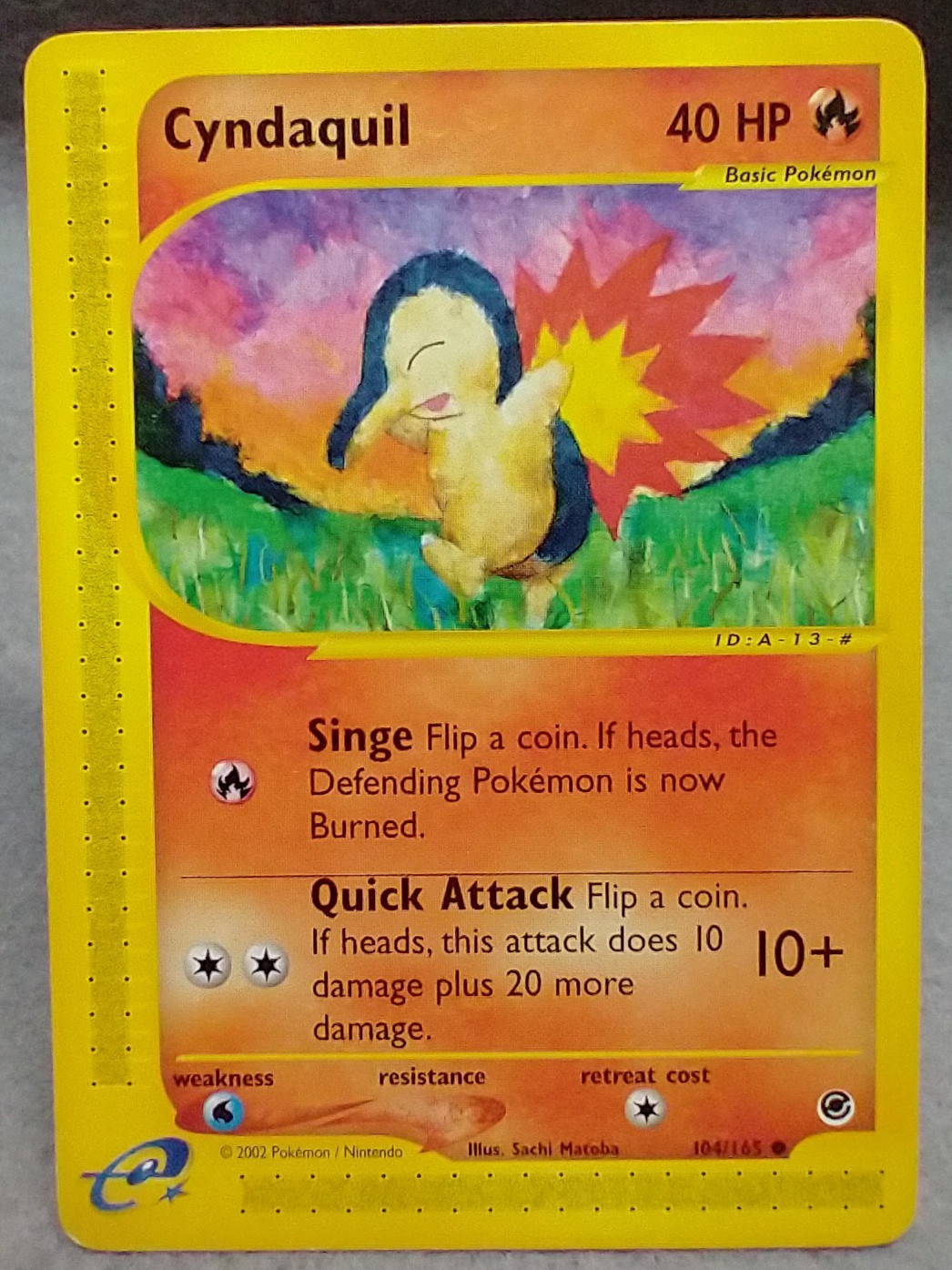 Cyndaquil 104/165 Expedition Base Set 2002 Vintage Pokemon TCG Card NM #MC32