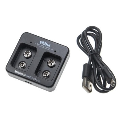 Micro-USB Akku Ladegerät für Ni-Cd, NiMH, Li-Ion Akkuzellen (9V Block Akkus)