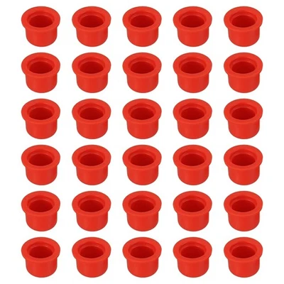 30Pcs Bouchon Poussière Hydraulique pour Couplers Femelle 1/4", Rouge - Photo 1/4