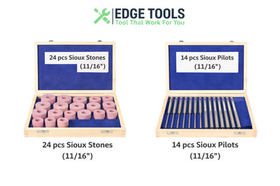 New Sioux Valve Seat Grinding Stones 24 Pcs with Pilots 14Pcs + 11/16'' Holder US