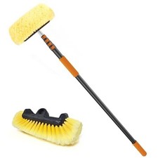 Car Wash Brush, 24FT Reach Telescopic Car Wash Brush with Long Handle, 12-Inch