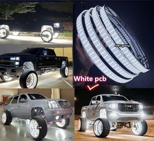Jhb 17.5 Quad Row Pure White Led Strobes Car Truck Wheel Ring Rim Lights Set