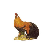 NEW GOLDEN BROWN,BLACK RESIN 12"  "THE ROOST" RUSKIN ROOSTER FIGURINE-S5459