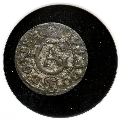 POLAND, Elbing. Gustavus Adolphus, 1633/2 Overdate, Billon Solidus, NGC XF