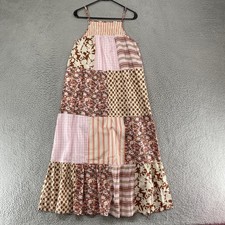 Universal Thread Maxi Dress Womens Small Patchwork Smocked Tiered Boho Pink