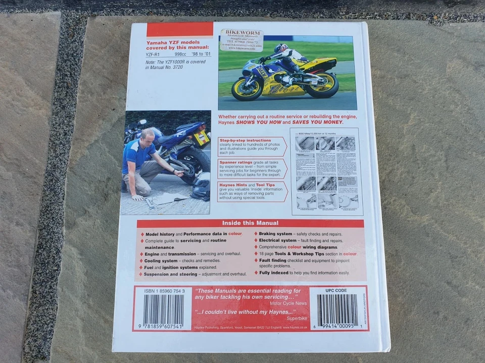 Yamaha YZF R1 Haynes Manual 1998-2001 - Image 2 of 2