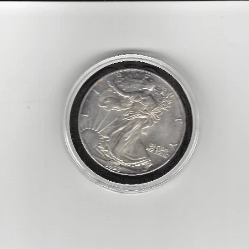 1993 WALKING LIBERTY AMERICAN EAGLE .999 FINE SILVER DOLLAR COIN 1oz. $1 toning
