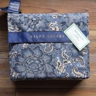 Ralph Lauren Keaton Full/Queen Duvet Cover ~ Blue Tan Floral ~ Brand NEW