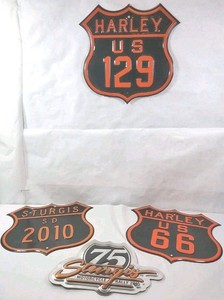 Sturgis 75th Anniversary Motorcycle Rally  Metal Sign Set Lot Of 4