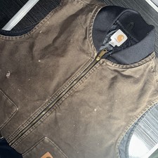Vintage Carhartt Quilted Artic Vest Dark Brown V02 DKB Men s XL Tall Distressed