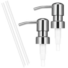 2 Pack Stainless Steel Soap Dispenser Pump Replacement Standard 28/400 Thread...