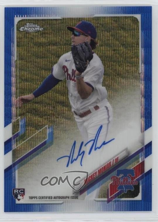 2021 Topps Chrome Rookie Blue Wave Refractor /150 Mickey Moniak #RA-MM Auto 13rw
