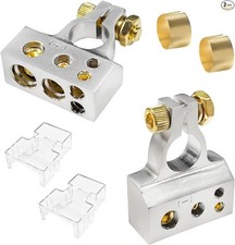 2PCS Battery Terminals, 2/4/8/10 Gauge Battery Terminal Connectors with Spac