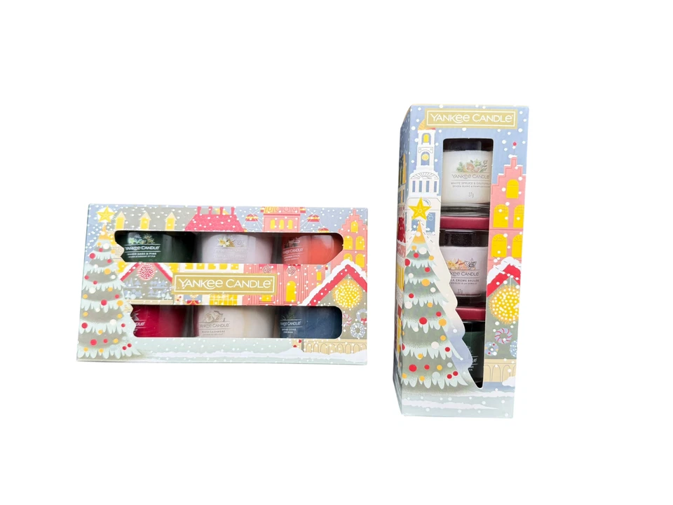 Yankee Candles Set of 6 or 3 Christmas Gift Set Filled Votive Small Jar xmas - Image 3 of 4