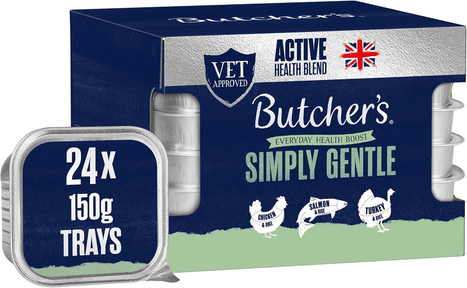 Butcher's Complete Wet Tray Adult Dog Food Simply Gentle Pack 24x150g | Grain Free for Sensitive Stomachs - Complete & Balanced - British & Irish Farmed - Contains Chicken, Salmon & Turkey Recipes - Image 3
