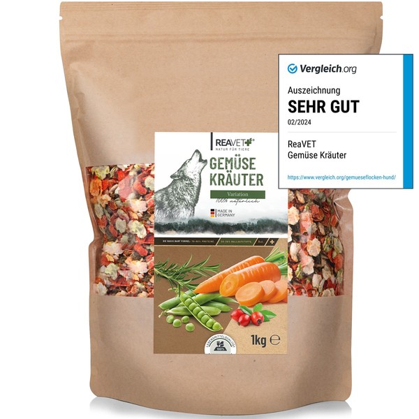 Reavet GemüSe KräUter Variation 1Kg FüR Hunde, GemüSeflocken Getreidefrei Barfen-image