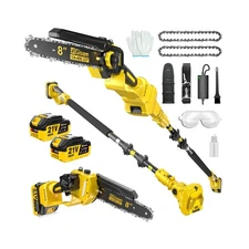 2-in-1 Electric Pole Saws for Tree Trimming,8" Mini Chainsaw Cordless with Ex...