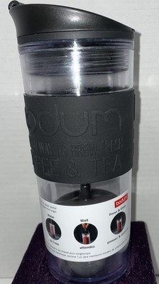 Bodum Travel Press Double Walled Acrylic Coffee Tea Maker 15 oz Portable Black