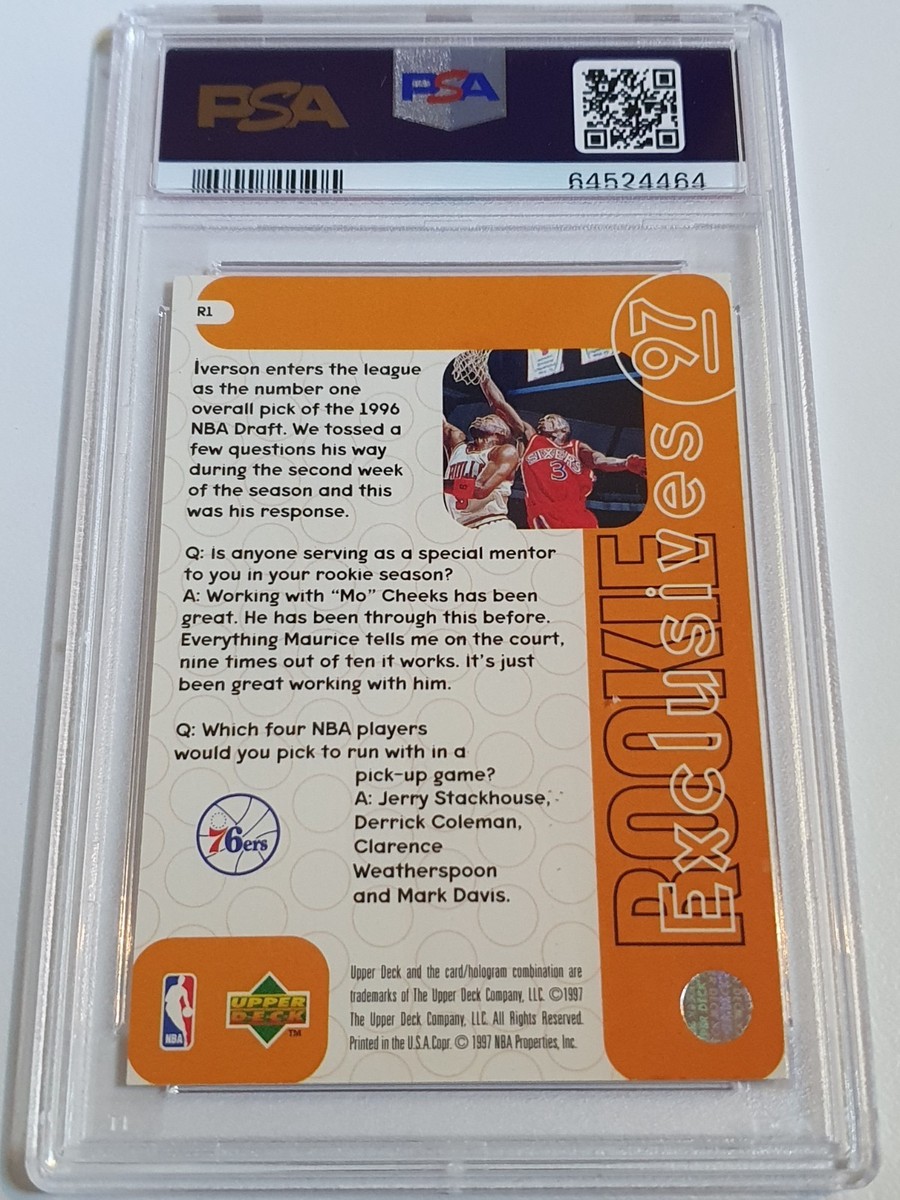 1996 Upper Deck Allen Iverson Rookie #R1 Rookie Exclusives RC