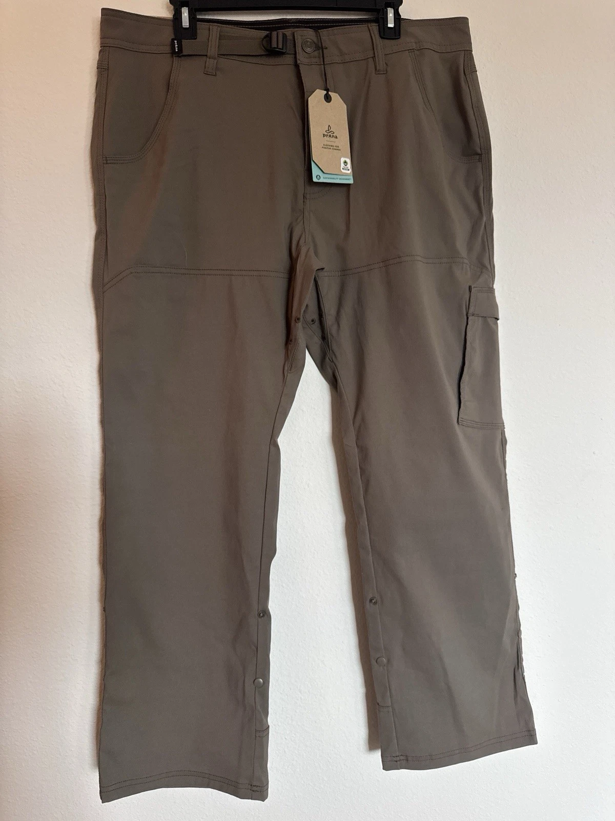 Prana Brion Pants Men’s 36x30 Mud NWT Everyday Essential Stretch Hiking Outdoors