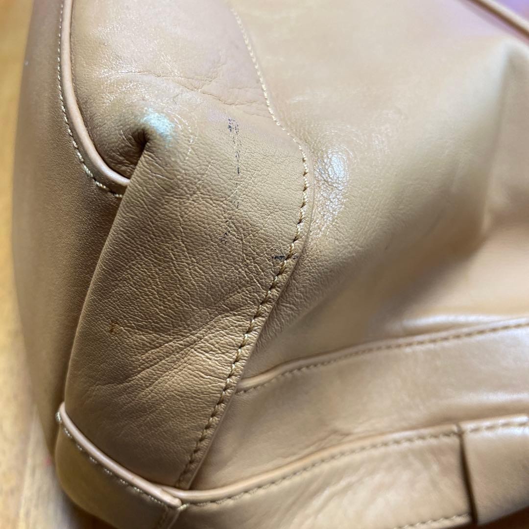 Tory Burch Tote Bag Logo Leather Beige Women's From Japan thumbnail 22