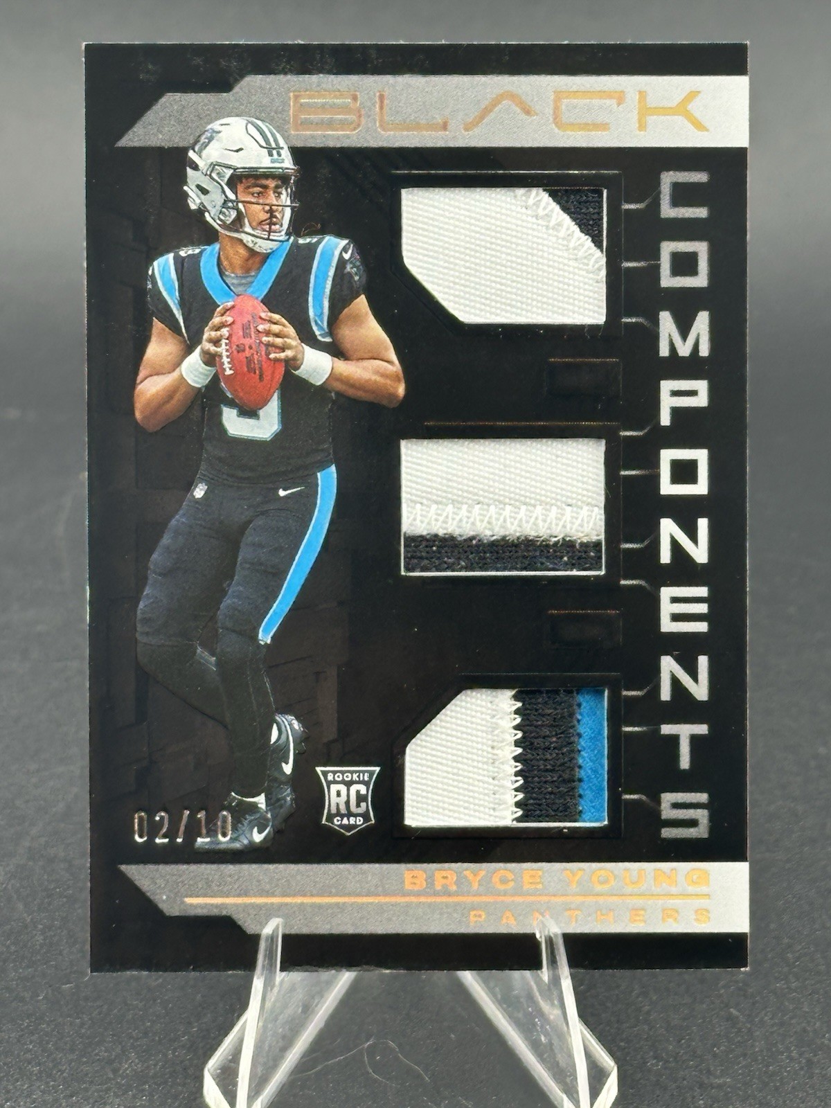 Bryce Young Panini Black Components Relics #COM2 Gold
