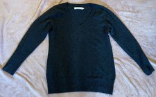 ‘JOHN LEWIS’ WOMEN’S CHARCOAL GREY CASHMERE V- NECK JUMPER 14