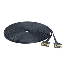 Flat Thin Extra Long VGA Cable 100 ft 15 Pin Male to 100ft, Black