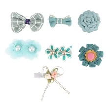 7PCS Cloth Exquisite Compact Gift Box Pet Hair Clip Hairpin Headwear Accesso NY9