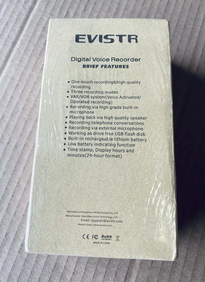 EVISTR 8GB Digital Voice Recorder Voice Activated Recorder with Playback New - Image 2 of 2