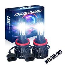 H11 H9 LED Headlight Super Bright Bulbs Kit White 6000K Hi/Low Beam Headlamp