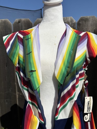 Vtg 70’s NWT Fortrel For Falcon Volup Rainbow Jumpsuit With Palazzo Pants - Picture 6 of 10