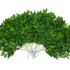 24Pcs Artificial Italian Ruscus Greenery Stems, Faux Green Leaf Garland Branc...