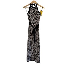 NWT Diane Von Furstenberg Target Floral Sweater Knit Halter Midi Dress XXS 