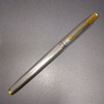 Parker 75 Fountain Pen 14K Silver Vintage Excellent Condition Ready to Use