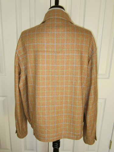 NWOT $795 PETER MILLAR PEACH PLAID CASHMERE BUTTON FRONT COAT XL  - Picture 6 of 10