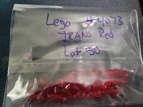 lego 50 Used Trans RED Plate 1 x 1 Stud Round Translucent