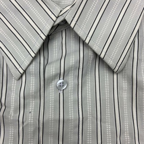 Report Collection Button Up Shirt Mens 2XL Gray Stripe Long Sleeve Casual - Picture 3 of 11
