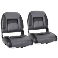 NORTHCAPTAIN Charcoal/Black Low Back Folding Boat Seat, 2 Seats