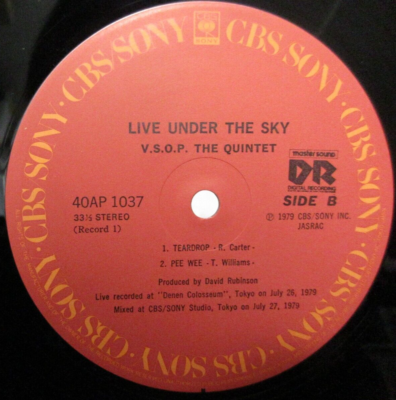 HERBIE HANCOCK(VSOP QUINTET) / LIVE UNDER THE SKY JAPAN ISSUE