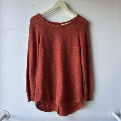 Anthropologie Sparrow Sweater Womens Size S Orange Back